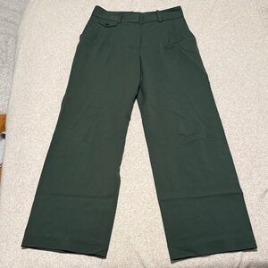 Massimo Dutti Dark Green Wide-Leg Trousers Size 6, Brand new